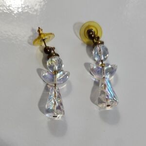 Silver and Gold Crystal Earrings Elegant Jewelry